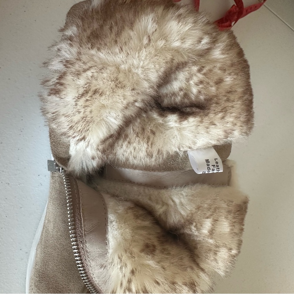 Women’s 8.5 J/Slides Tan/Gray Tristan‎ Boot with Faux Fur - Picture 7 of 11